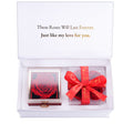 Eternal Rose Box Gift Bundle - W/ Engraved Necklace