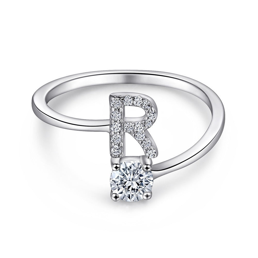 Initial Sterling Silver Ring