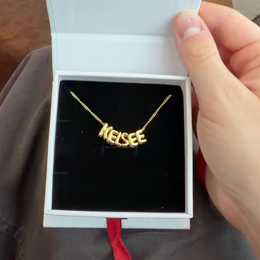 Custom Bubble Letter Necklace