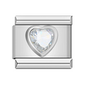 Silver Heart  With Stone