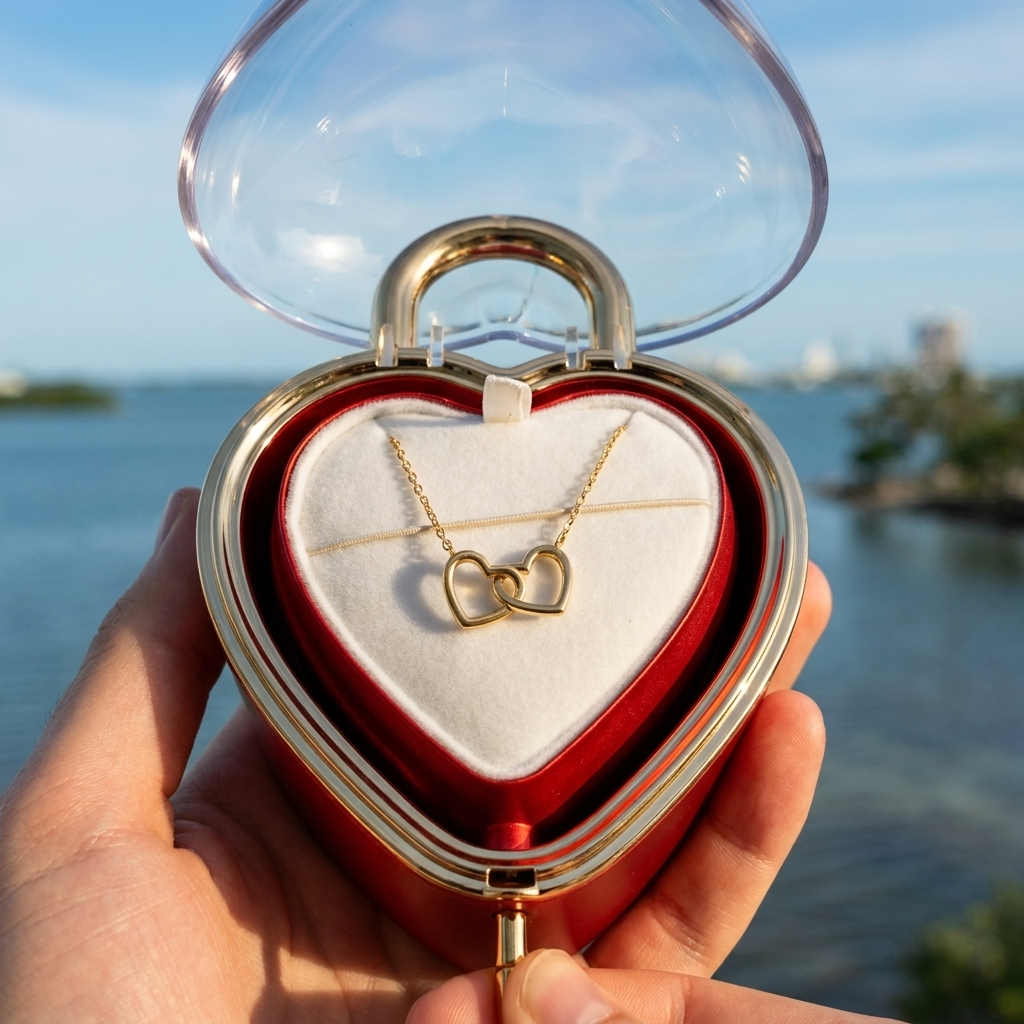 Eternal Rose Lock - W/ Engraved Necklace