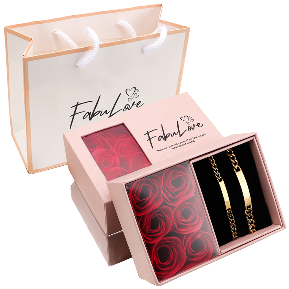 Boîte cadeau rose éternelle